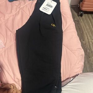 NWT Kids Girl C.P. Company Black Leggings with Embroidered Detail New